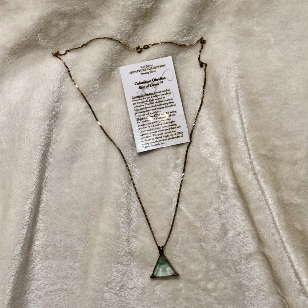 🔷 Paul Jensen Sterling Silver Necklace • Colombian Obsidian • 26” Chain